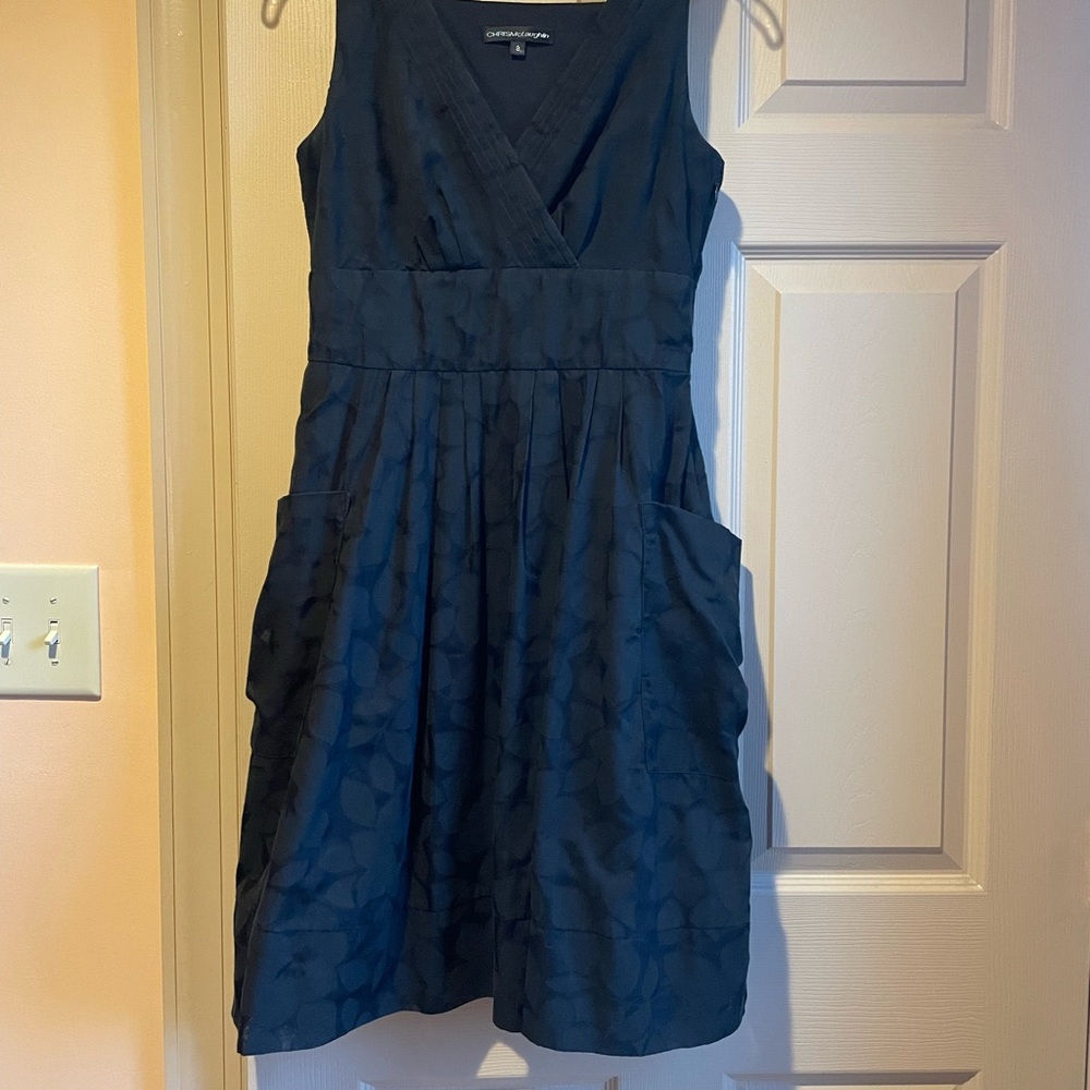 Chris McLaughlin‎ Black Sleeveless Dress w/Pockets and Zippered Side, Size 8